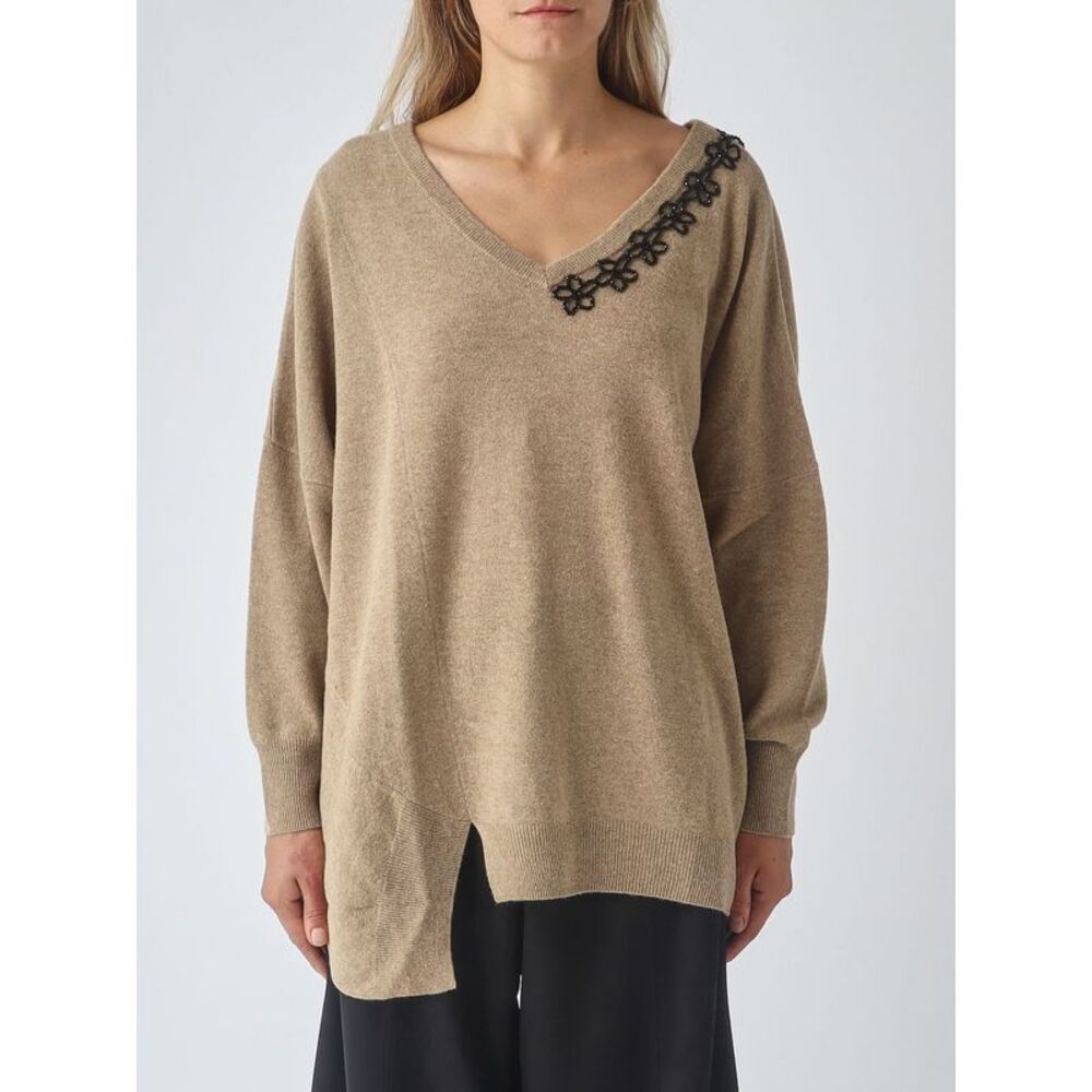 Meimeij Women Meimeij Beaded Embroidery Wool-Blend V-Neck Jumper